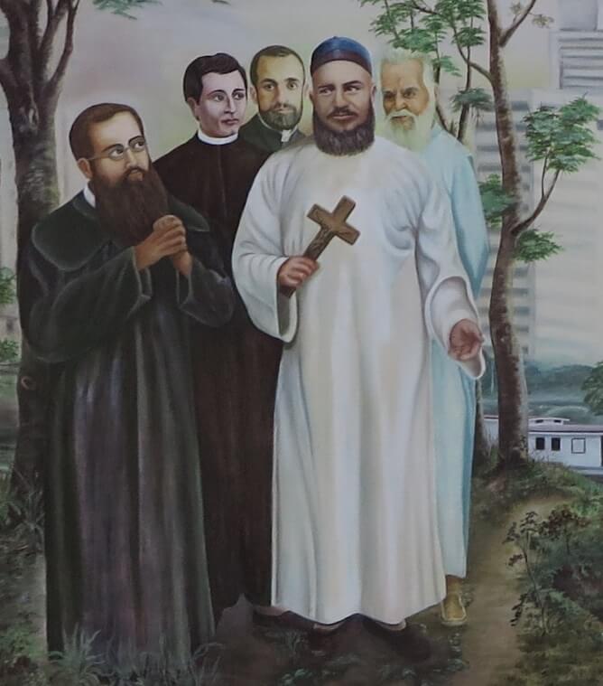 A partire da sinistra i Padri Manna, Mazzucconi, Vergara, Crescitelli e Vismara